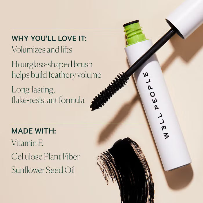 well people volumizing mascara ingredients and benefits