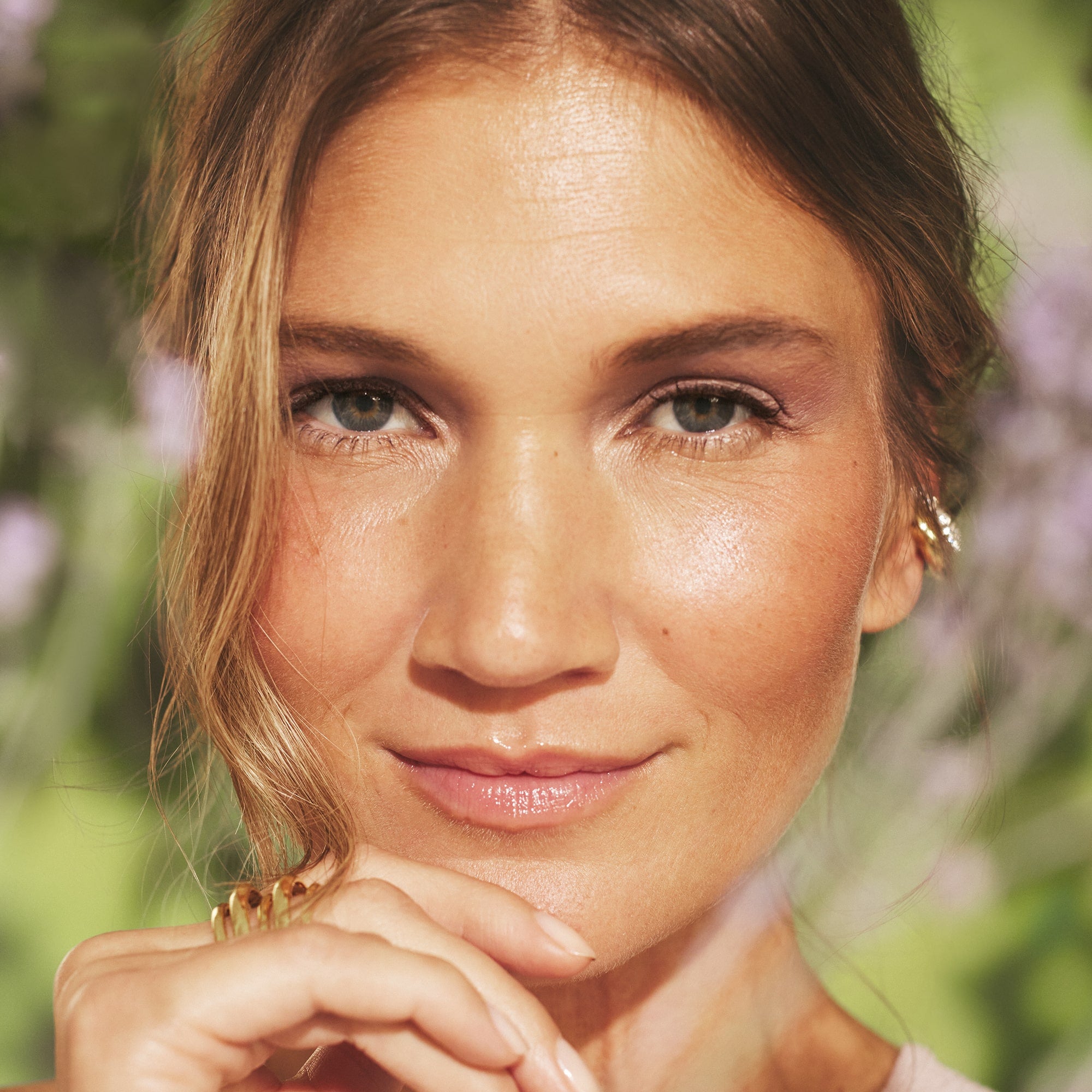 Woman with simple makeup look